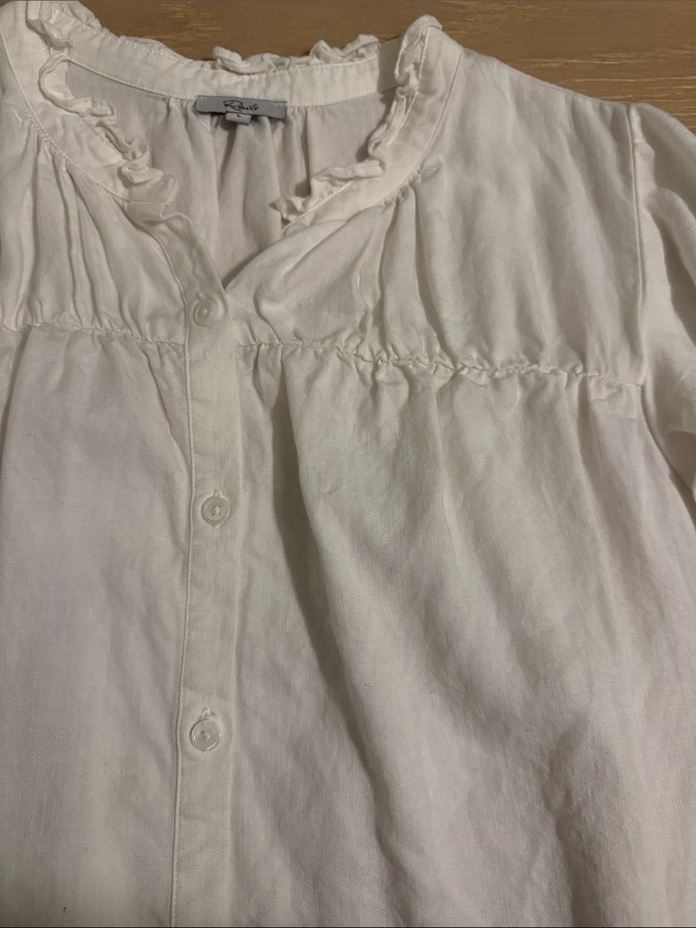 Rails White Ruffle Button-Front Blouse - Picture 3 of 5